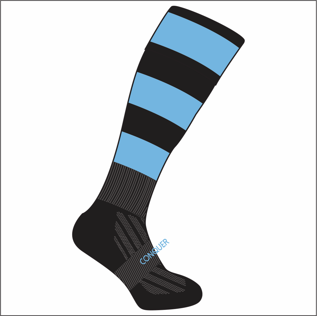 Rumney RFC PLAYING Socks KIDS - Black & Blue