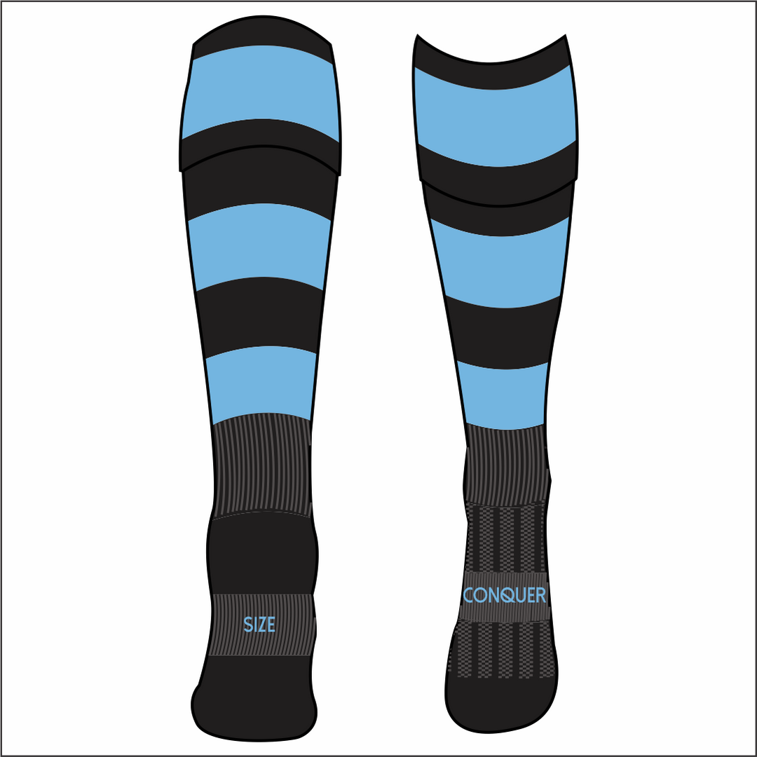 Rumney RFC PLAYING Socks KIDS - Black & Blue