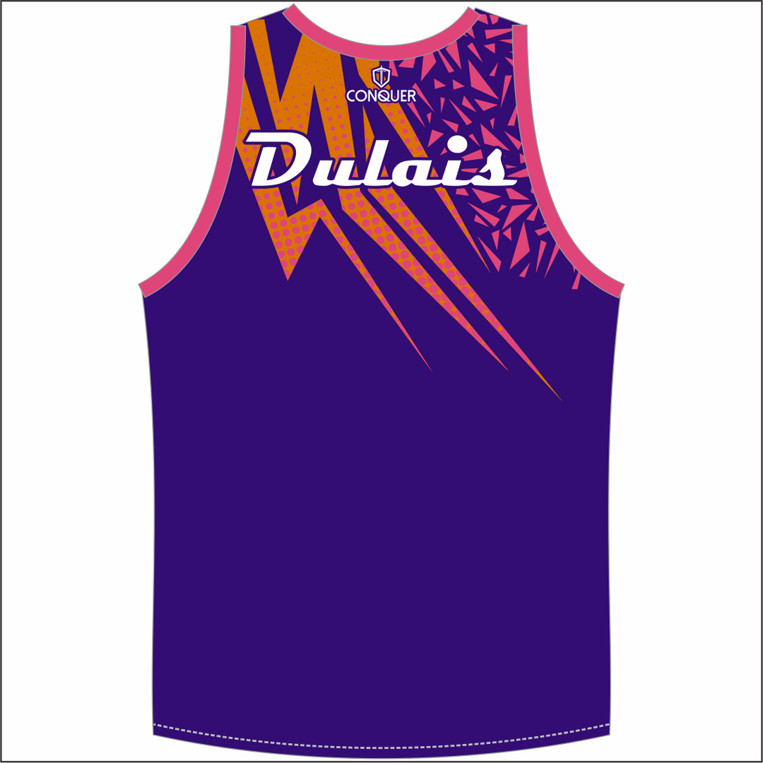 Dulais Netball Sublimated Singlet Vest KIDS (Purple)