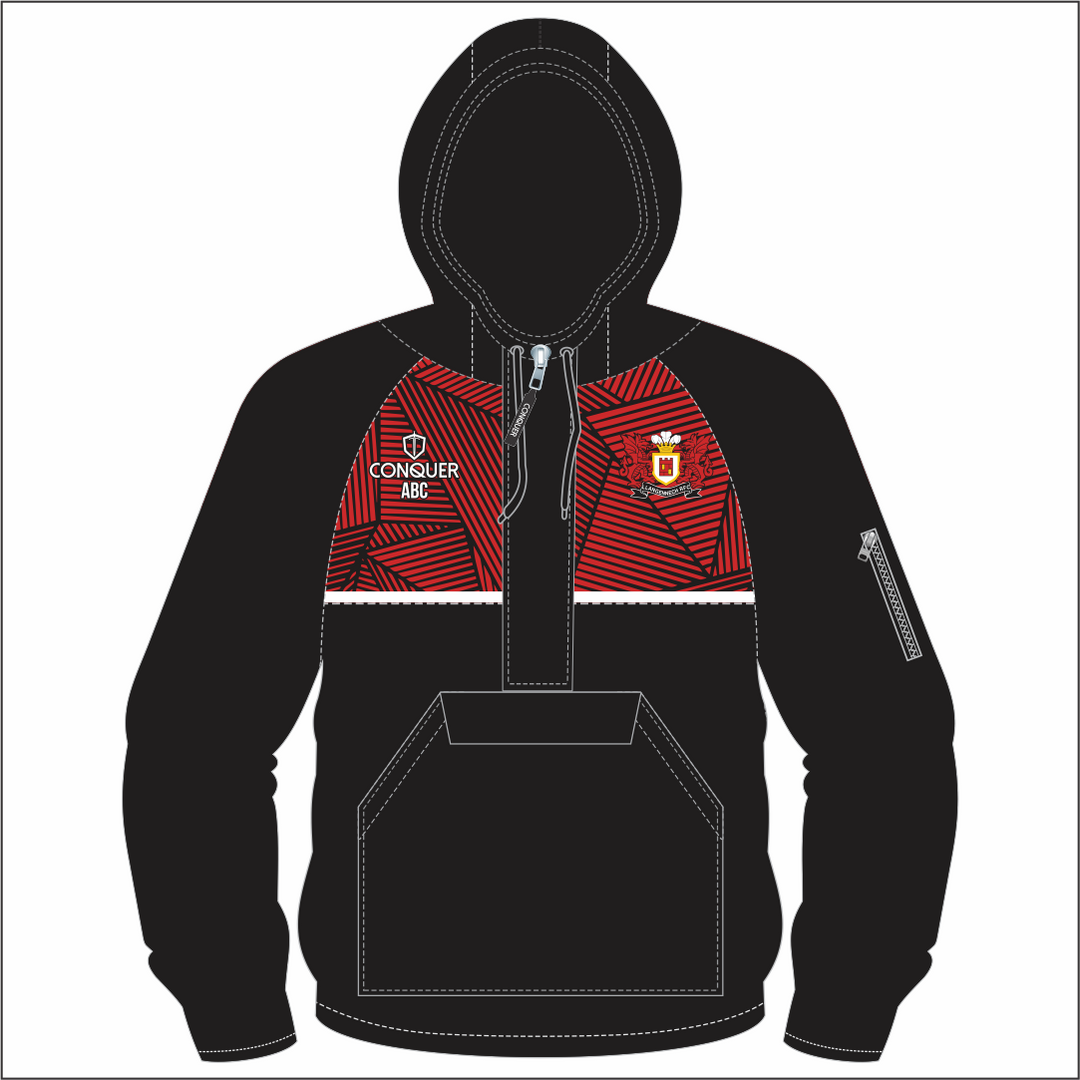 Llangennech RFC 1/4 Zip Hooded Windbreaker Kids