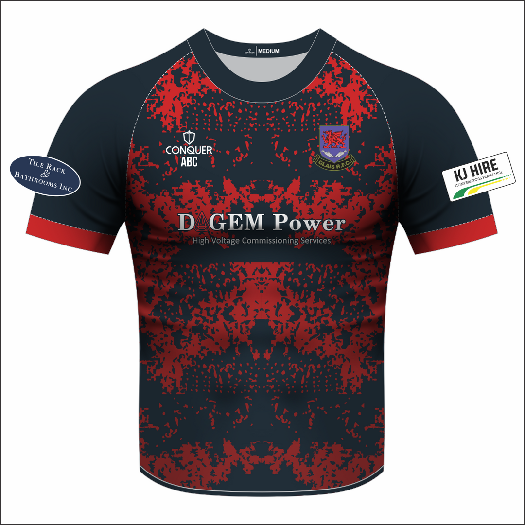 Glais RFC Sublimated T-Shirt KIDS (Blue/Red)