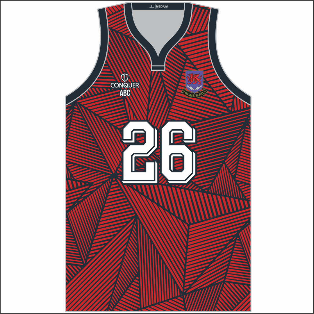 Glais RFC Sublimated Basketball Vest (Red)