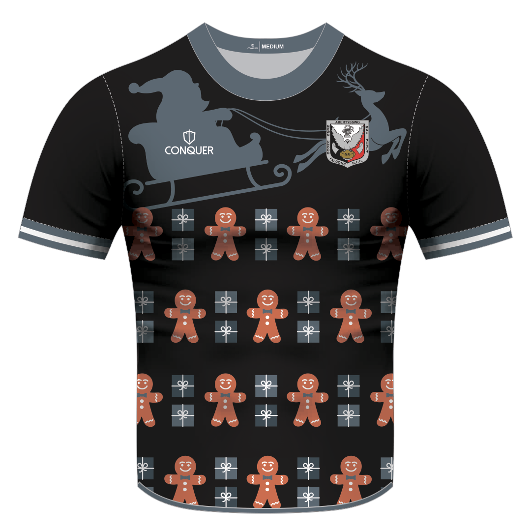 Abertysswg RFC Sublimated Christmas T-Shirt KIDS - Gingerbread