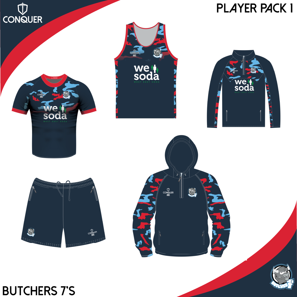 Butchers 7s PLAYER PACK 1 ADULT Sizes