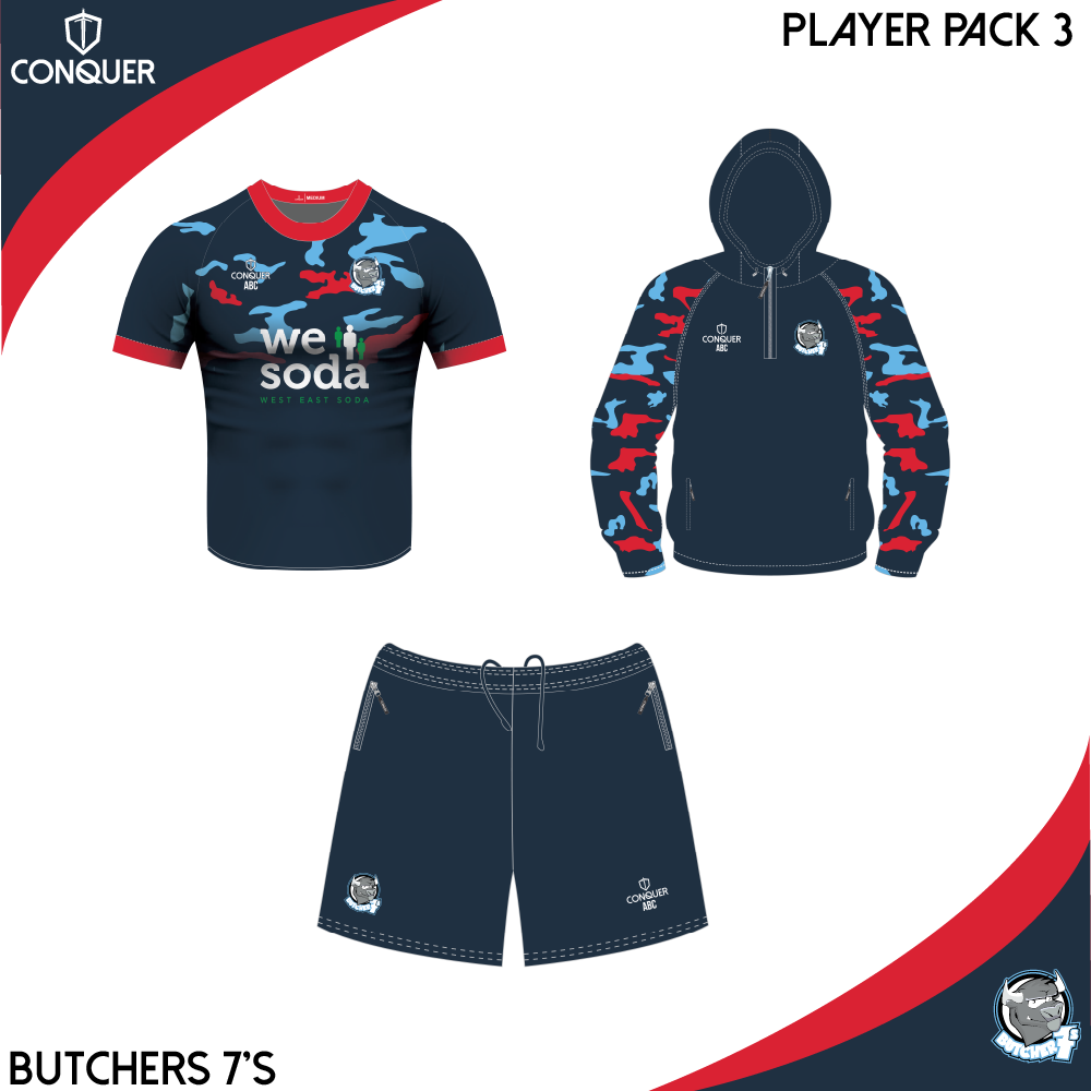 Butchers 7s PLAYER PACK 3 ADULT Sizes