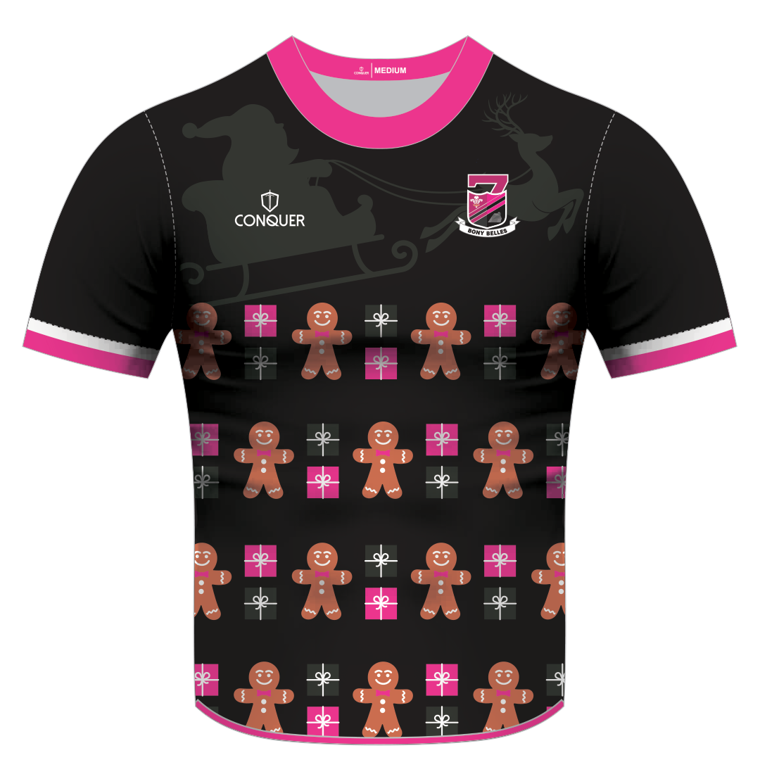 Bony Belles Sublimated Christmas T-Shirt - Gingerbread