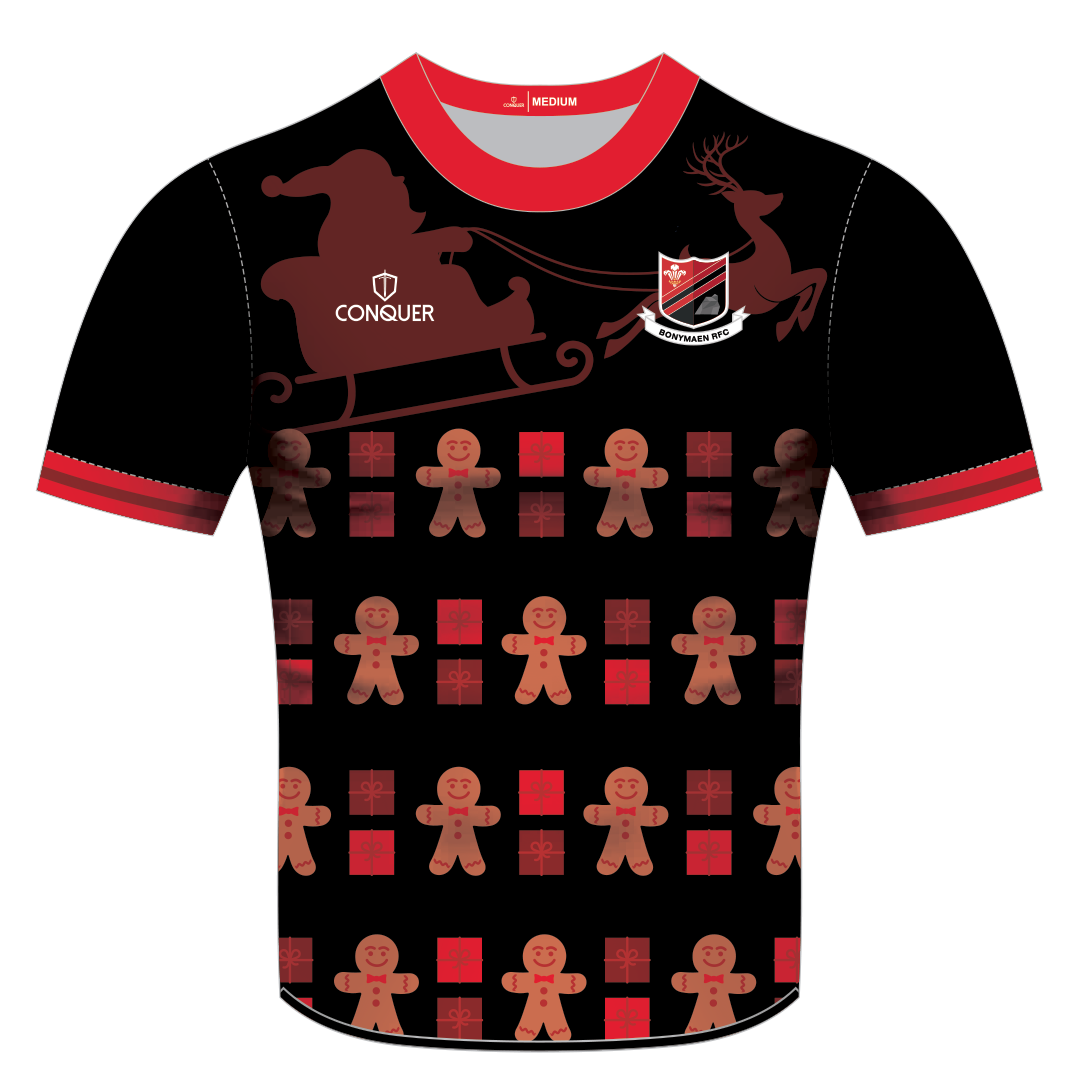 Bonymaen RFC Sublimated Christmas T-Shirt - Gingerbread