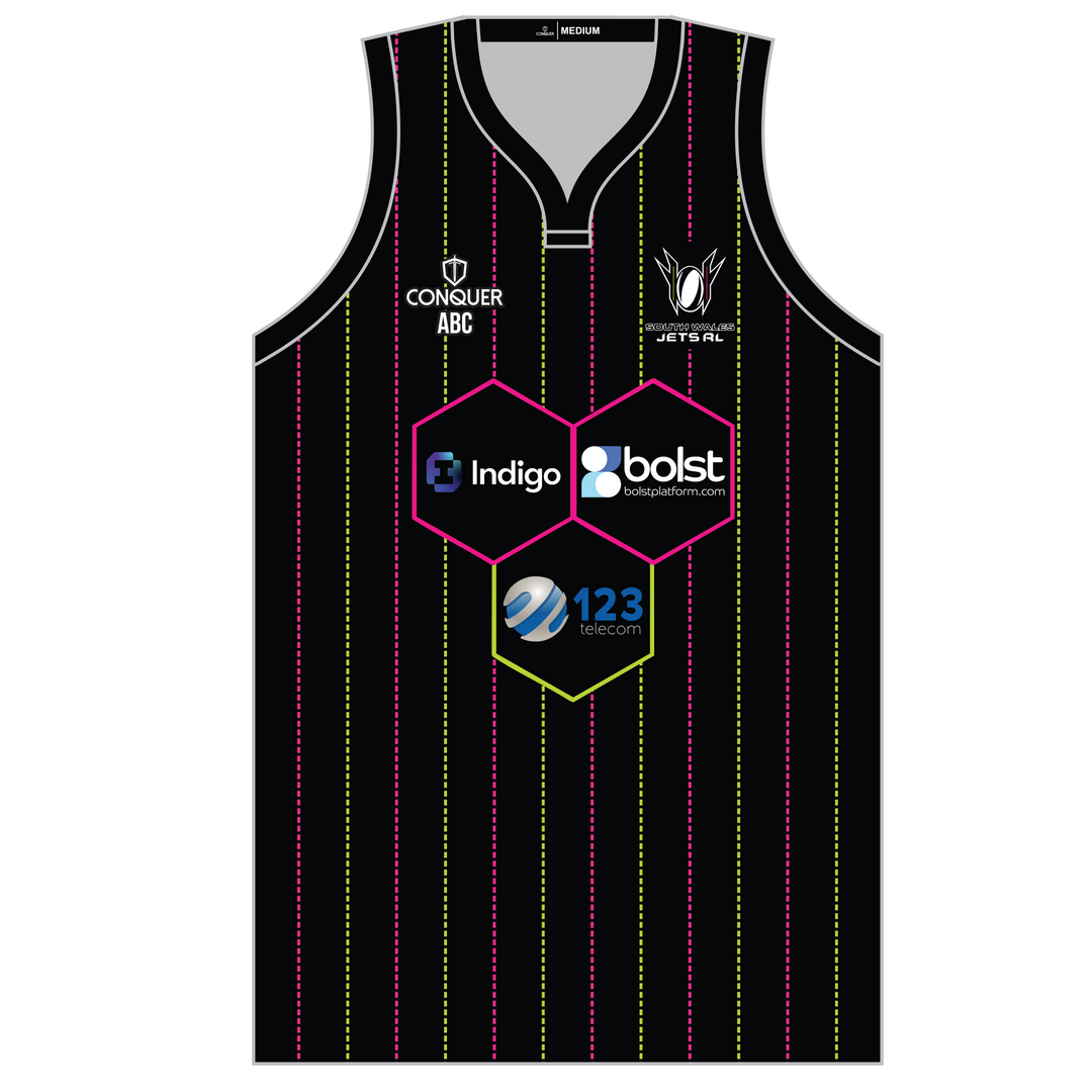 South Wales Jets Black Sublimated Basketball Vest