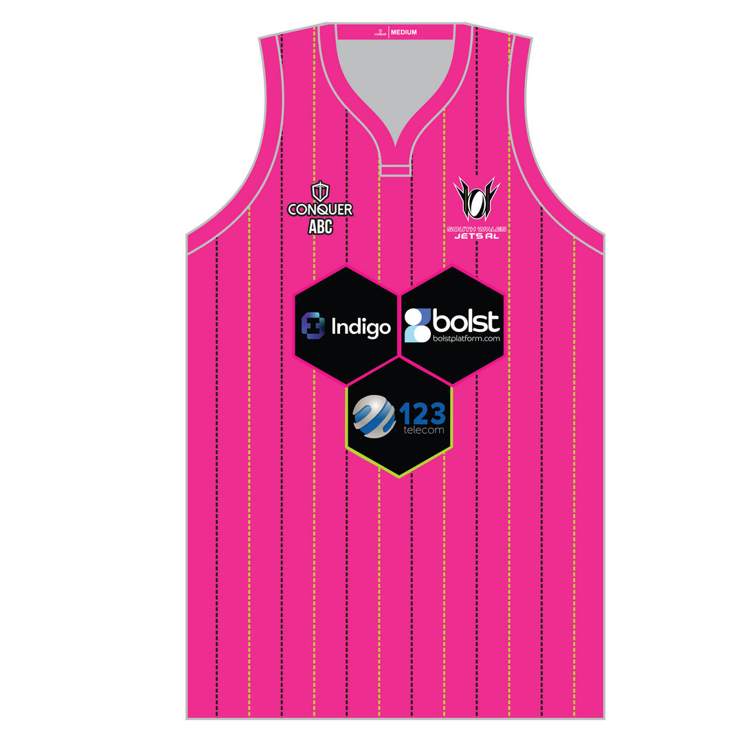 South Wales Jets Pink Sublimated Basketball Vest
