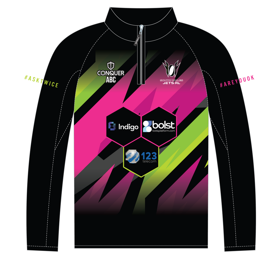 South Wales Jets Black PRO 1/4 Zip Midlayer (Kids)