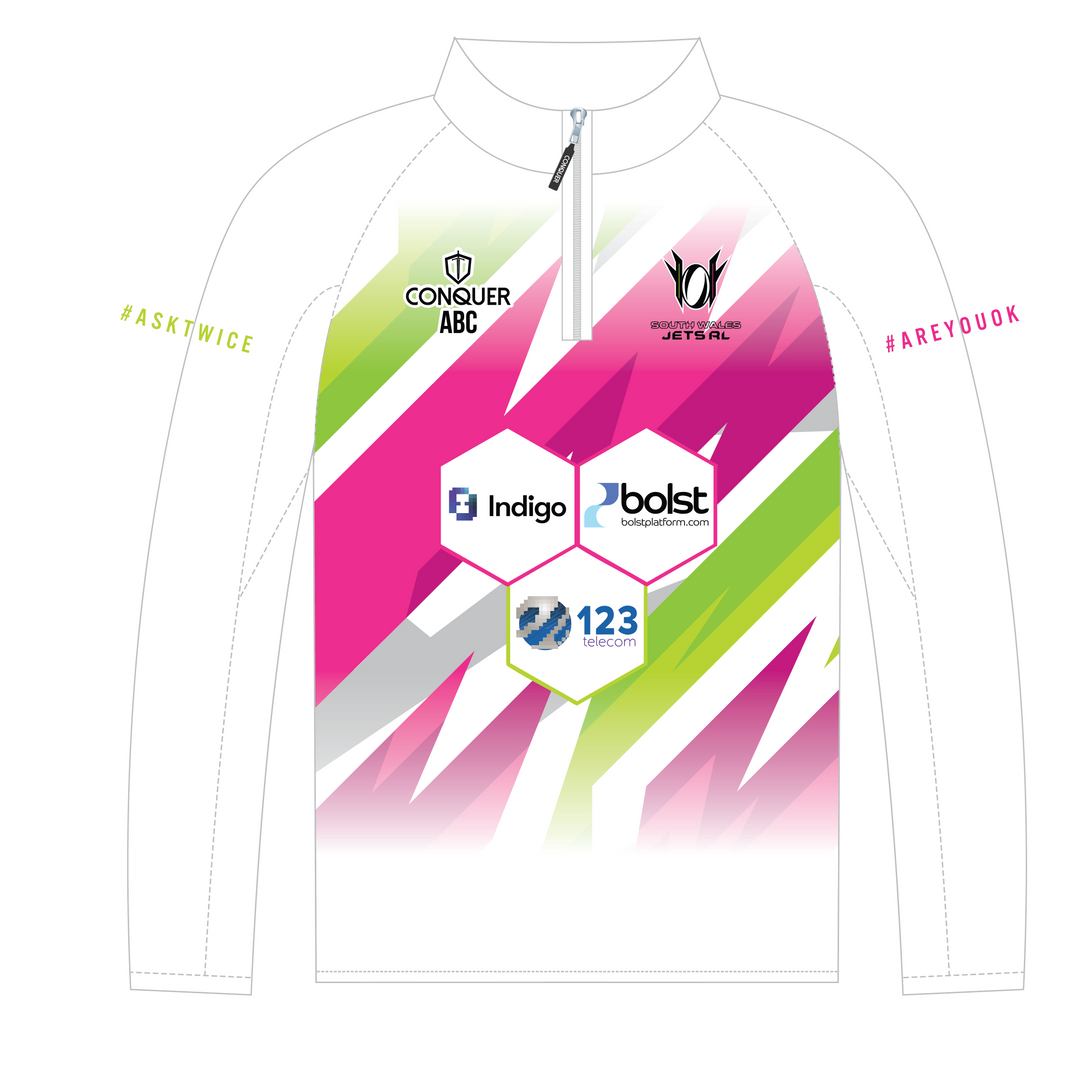 South Wales Jets White PRO 1/4 Zip Midlayer (Kids)