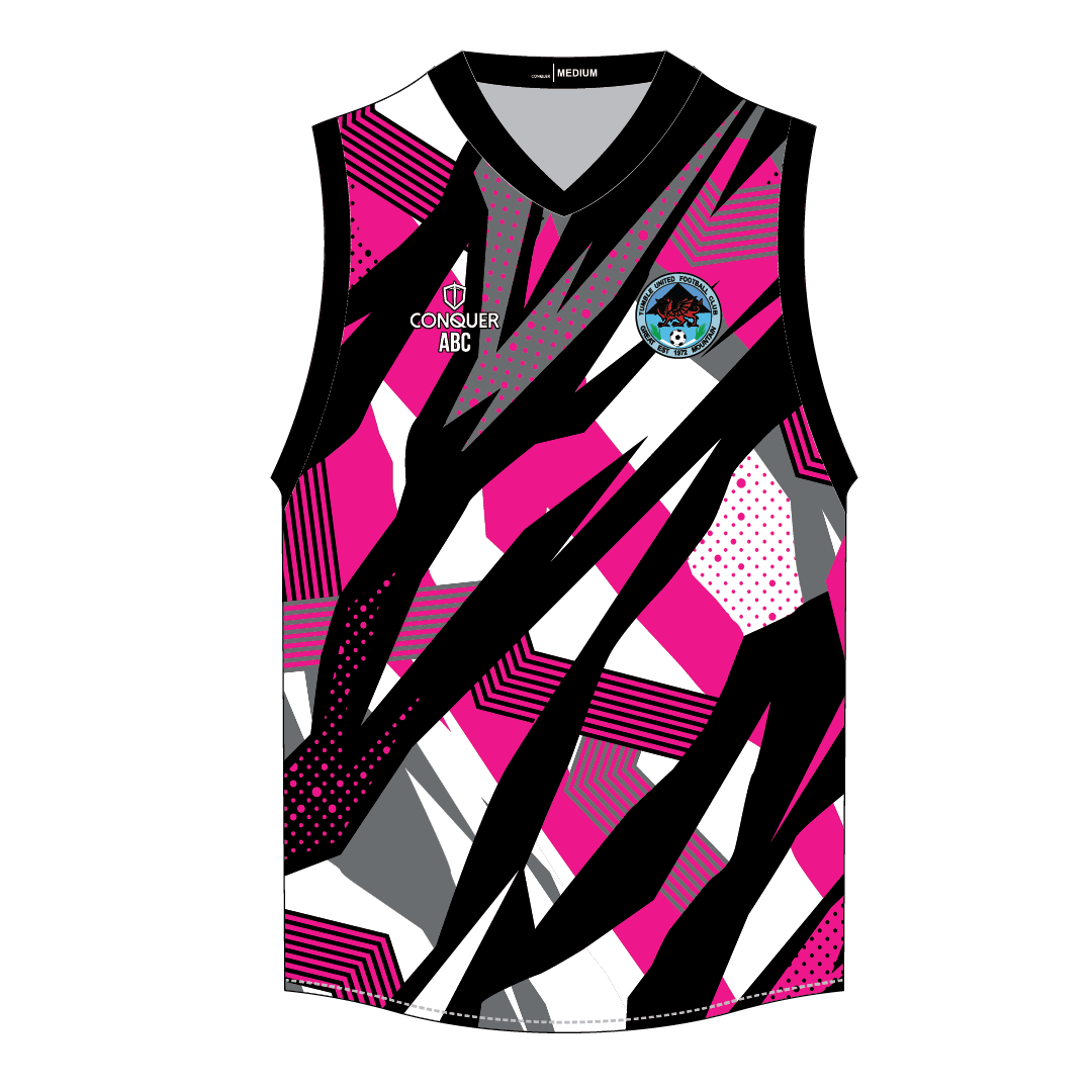 Tumble Colts Ladies FC Sublimated Aussie Vest - Combined Pattern, Pink