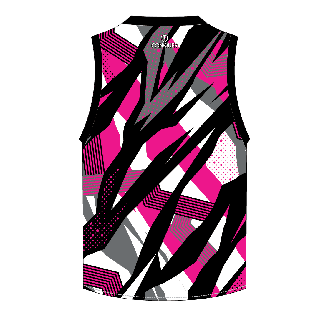 Tumble Colts Ladies FC Sublimated Aussie Vest - Combined Pattern, Pink
