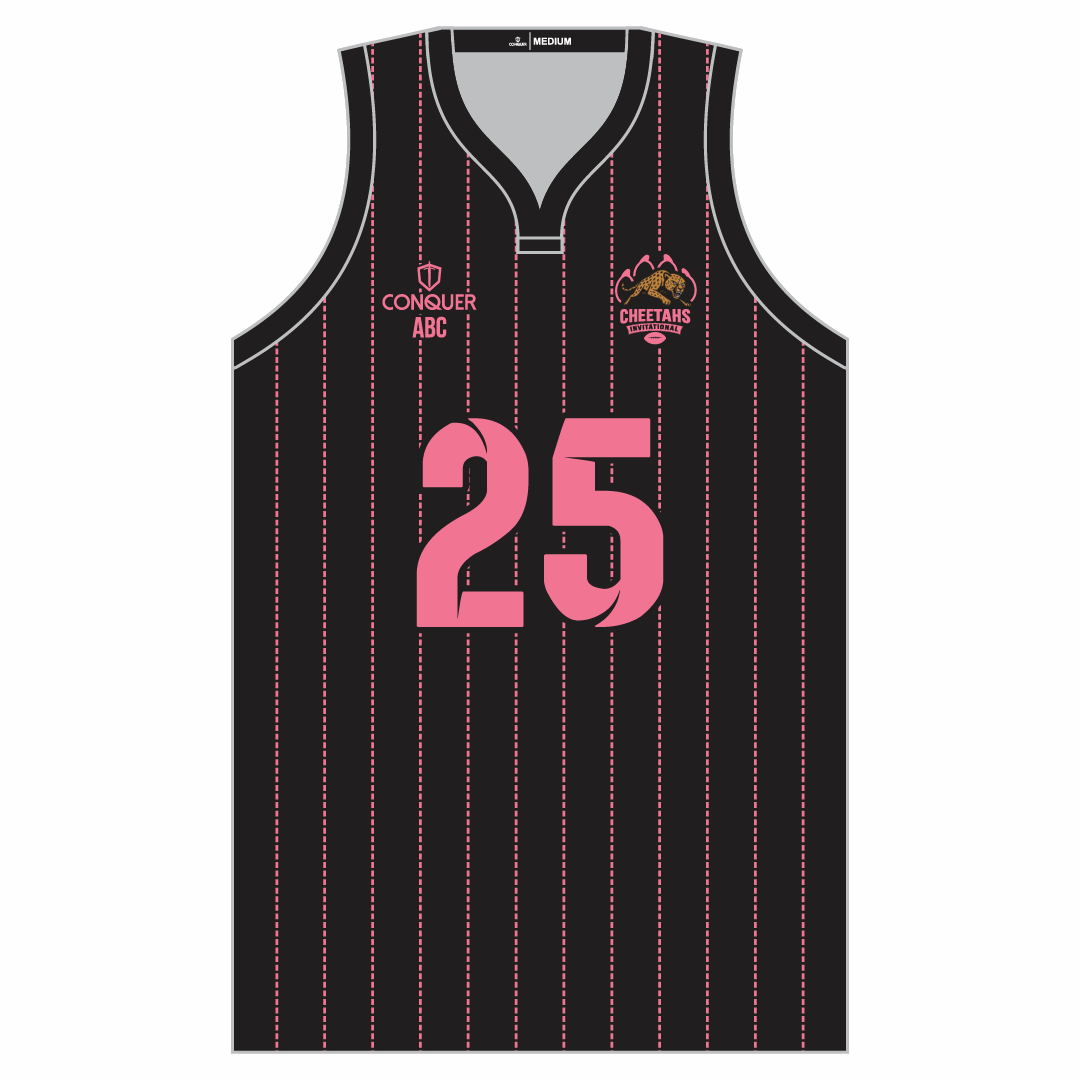 Cheetahs Invitational Striped Sublimated Basketball - Pink