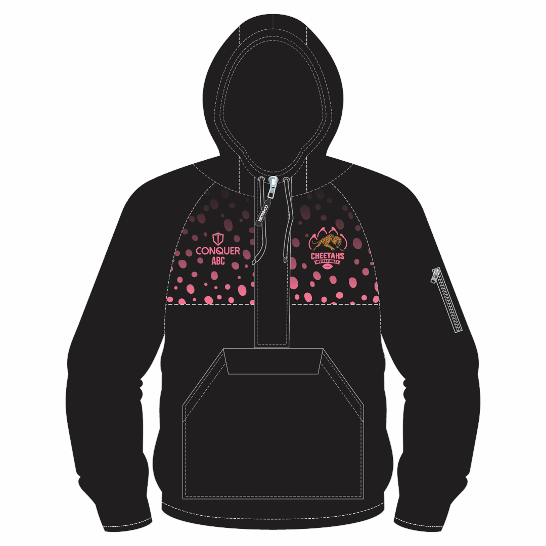 Cheetahs Invitational  1/4 Zip Hooded Windbreaker - Pink