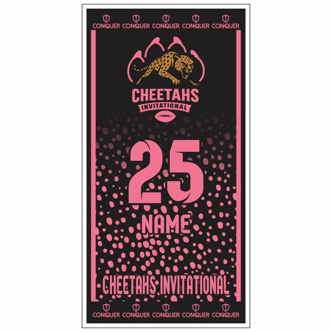 Cheetahs Invitational  Beach Towel - Pink