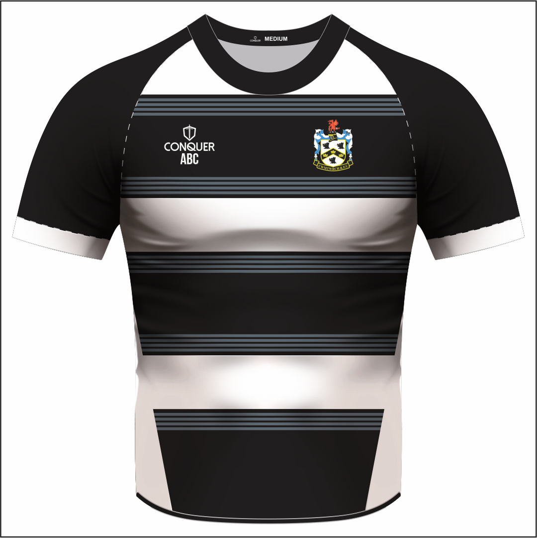 Cwmtwrch RFC Sublimated T-Shirt B&W Striped