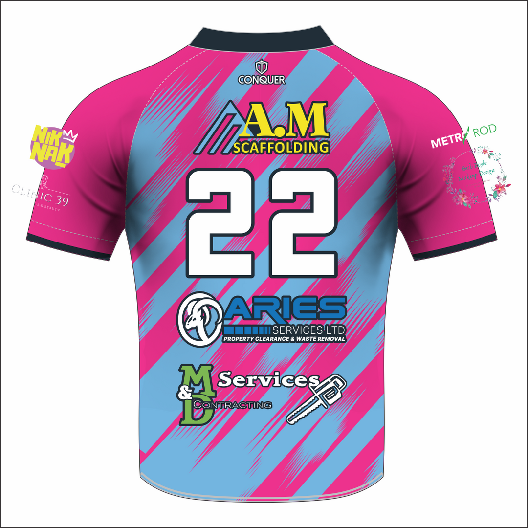 Trebanos Bows RFC  Pink Patterned Sublimated T-Shirt