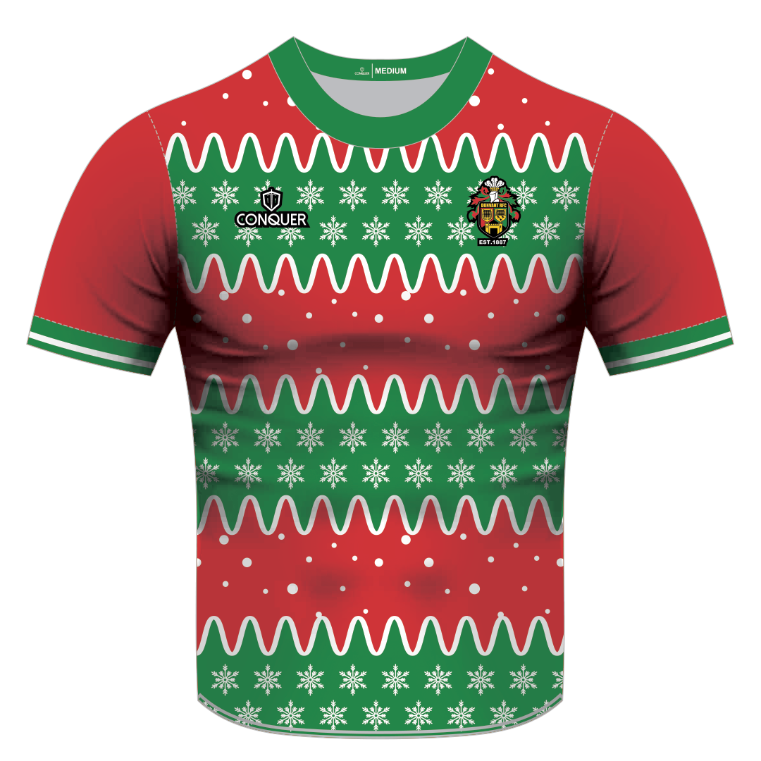 Dunvant RFC Sublimated Christmas T-Shirt - Snowflake