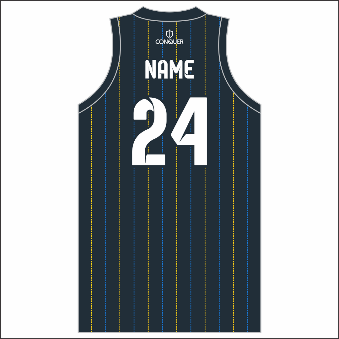 Aberaeron Cricket Sublimated Basketball Vest - Striped