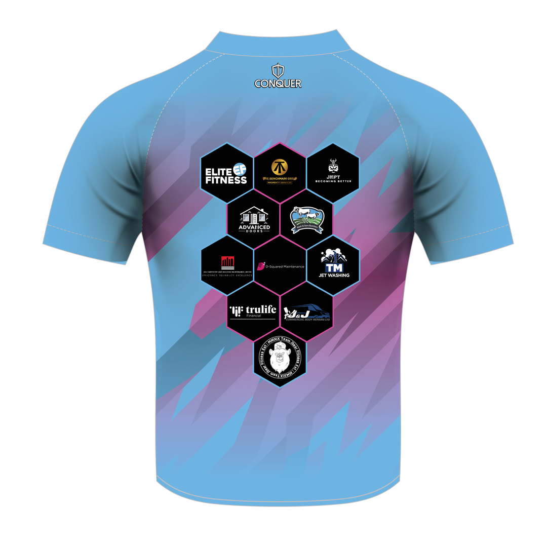 Hafodyrynys RFC Sublimated T-Shirt - BLUE AND PINK