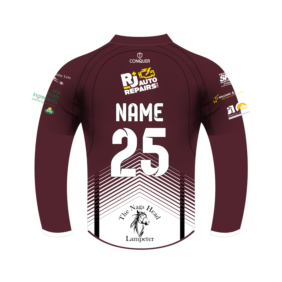 Clwb Criced Llambed Long Sleeve Sublimated Playing Shirt
