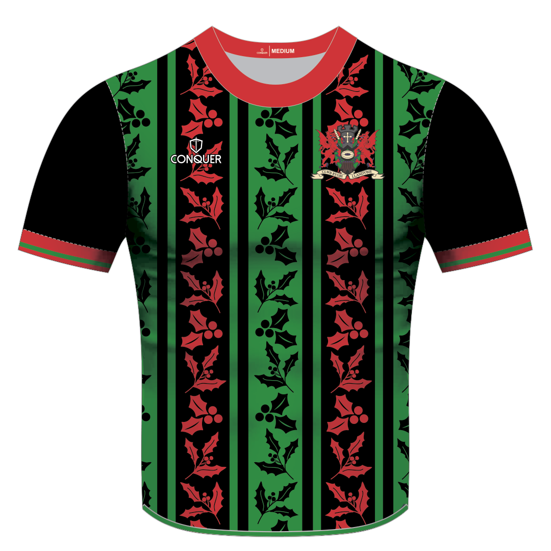 Llandybie RFC Sublimated Christmas T-Shirt KIDS - Holly