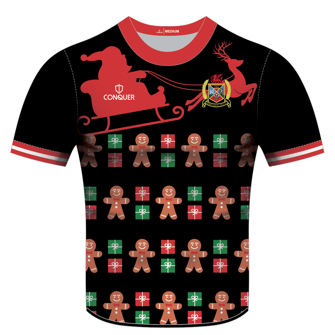 Nantyglo RFC Sublimated Christmas T-Shirt - Gingerbread