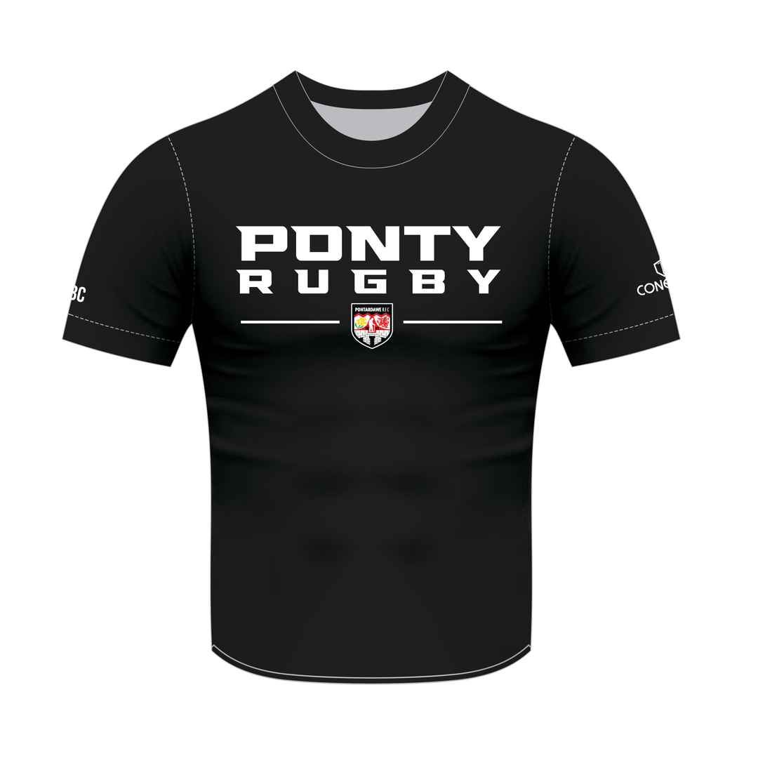 Pontardawe Old Boys Sublimated T-Shirt - Black