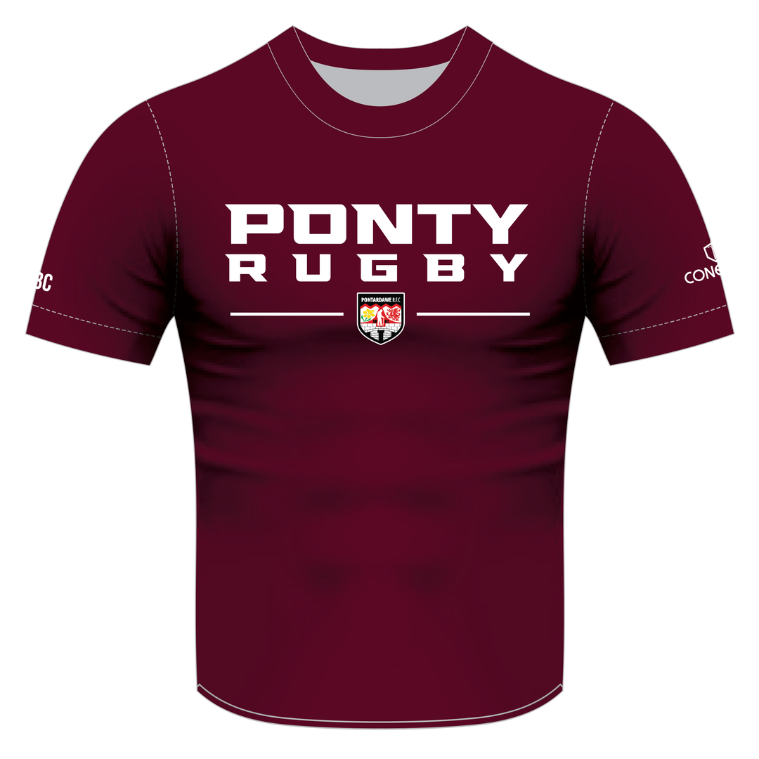 Pontardawe Old Boys Sublimated T-Shirt - Maroon