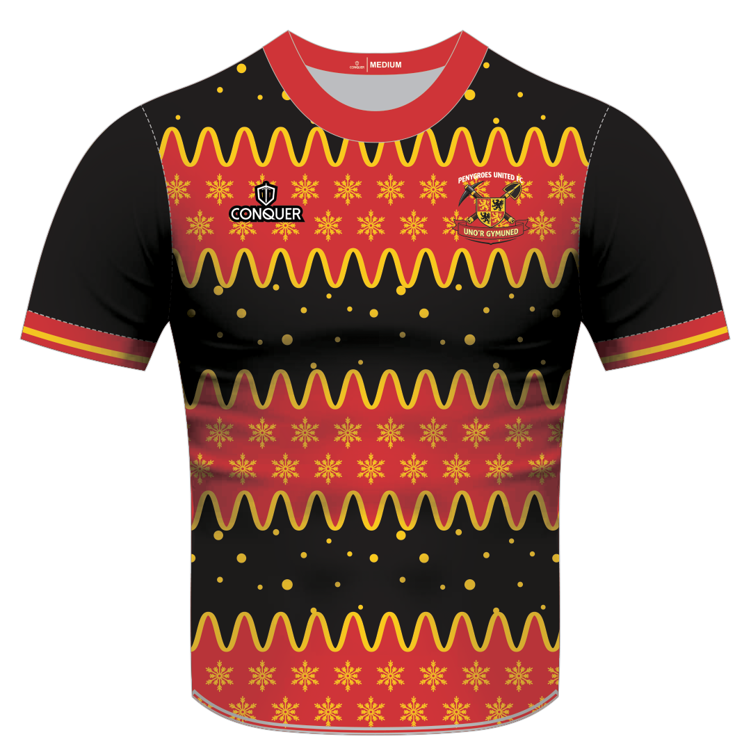 Penygroes FC Sublimated Christmas T-Shirt - Snowflake