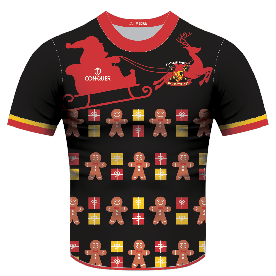 Penygroes FC Sublimated Christmas T-Shirt KIDS - Gingerbread