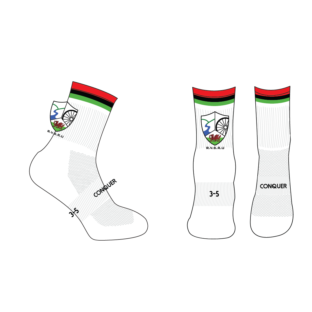 Rhymney Valley Schools CREW Socks ADULT - White