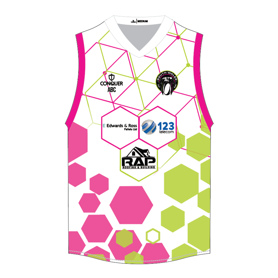 South Wales Jets Sublimated Aussie Vest - White
