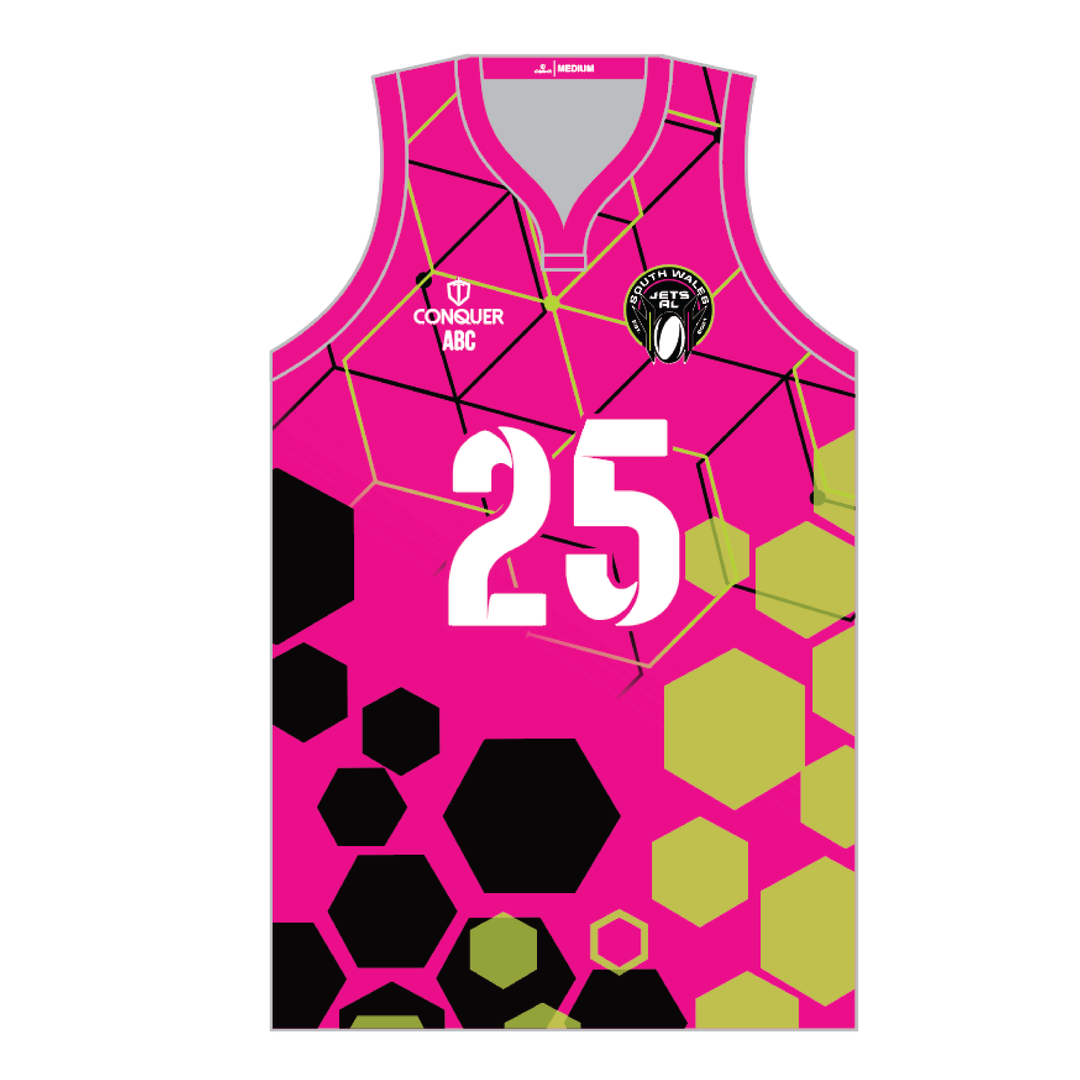 South Wales Jets Sublimated Basketball Vest - Pink
