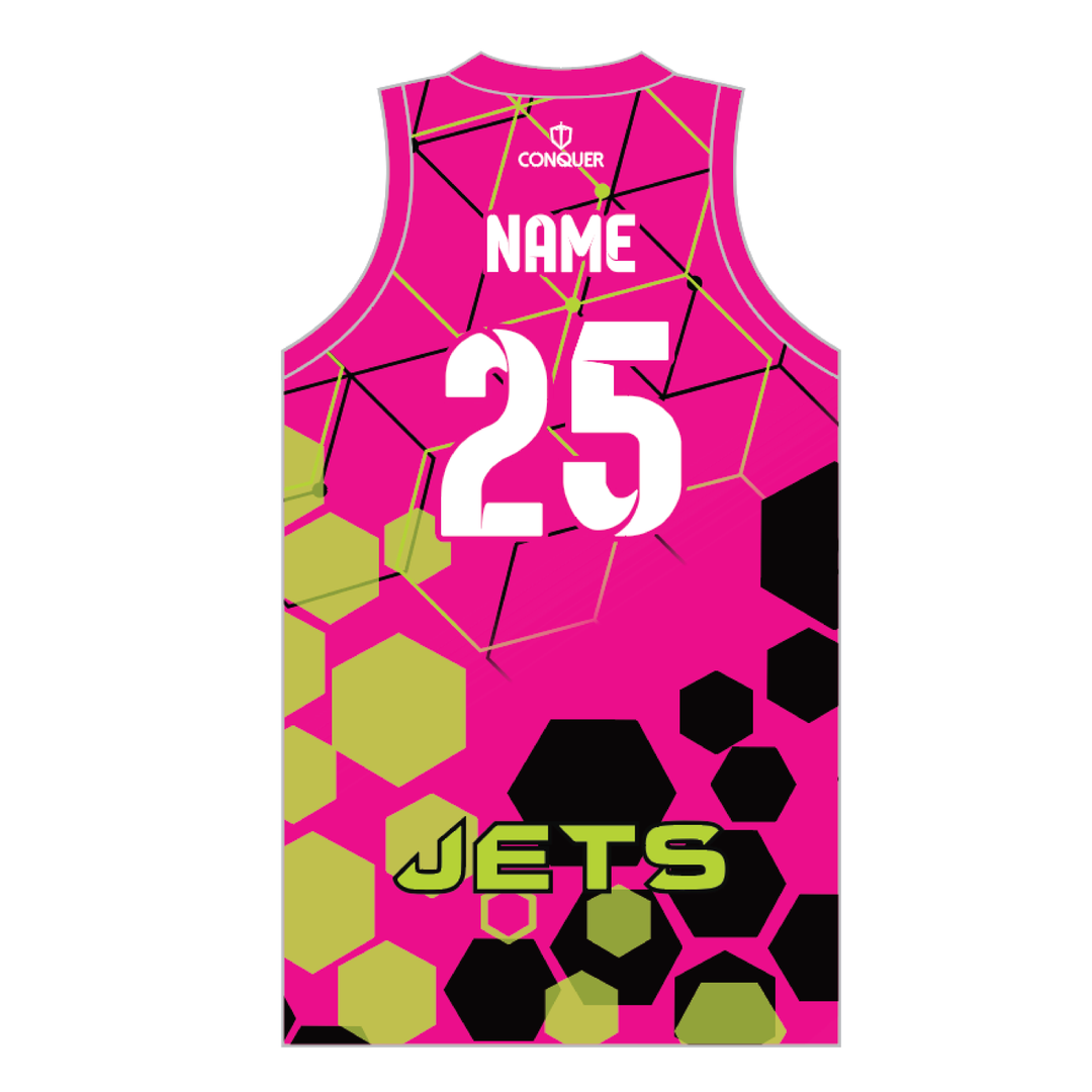 South Wales Jets Sublimated Basketball Vest - Pink