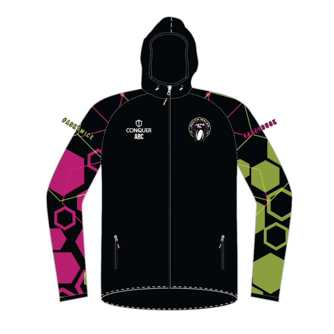 South Wales Jets Full Zip Light Running Jacket KIDS - Black