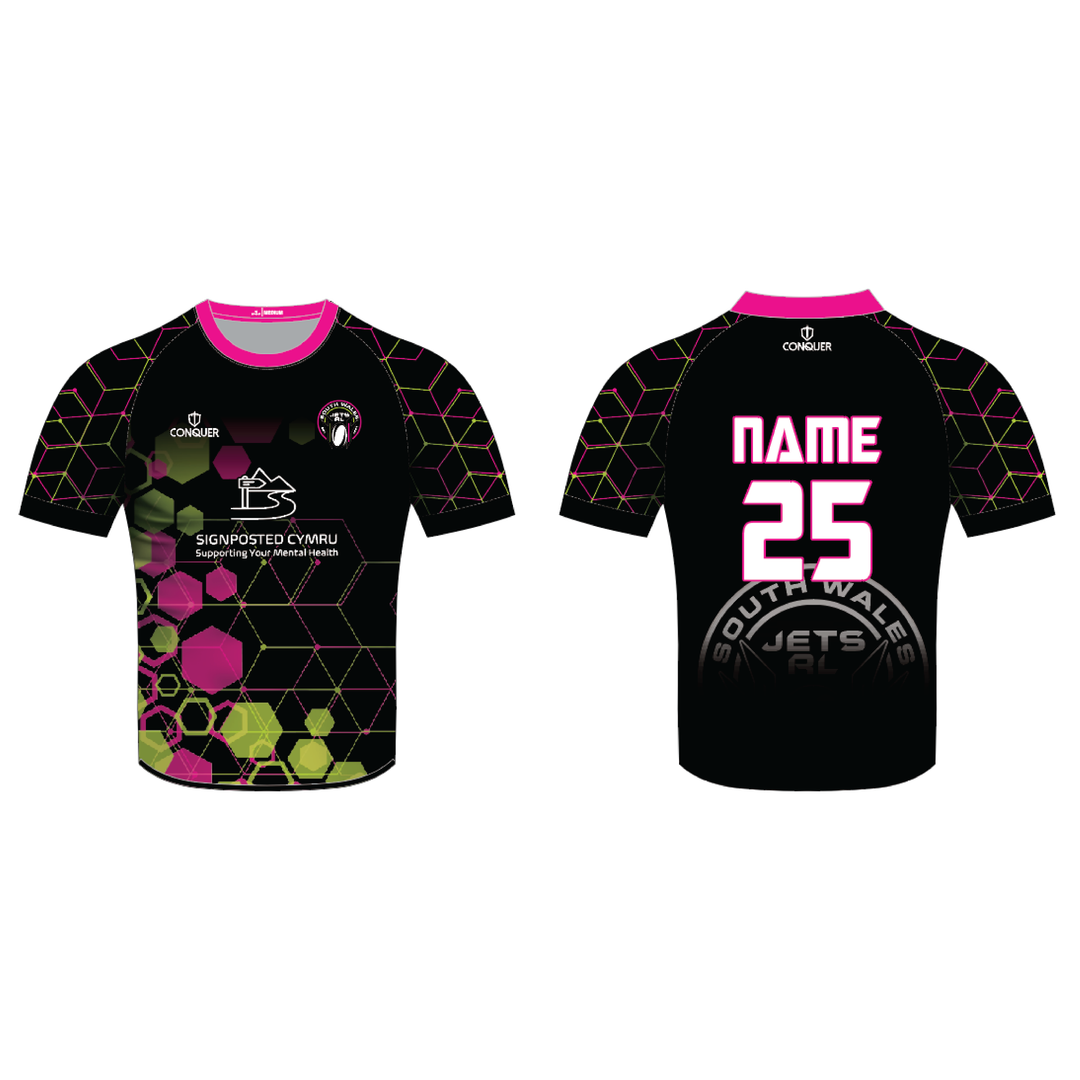South Wales Jets Reversible PRO Rugby Jersey KIDS - Pink & Black
