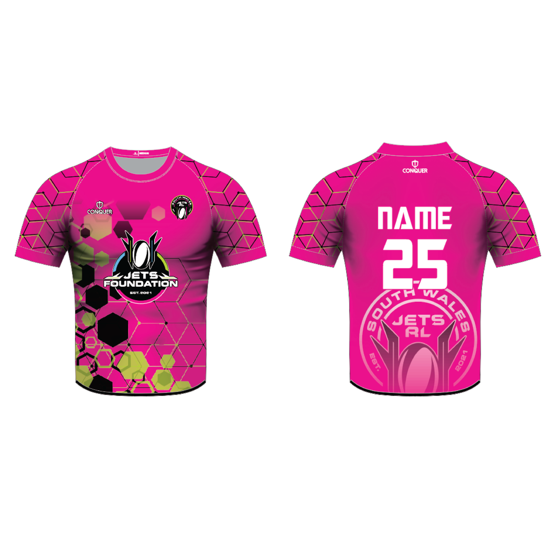 South Wales Jets Reversible Training PRO Rugby Jersey - Pink & Black