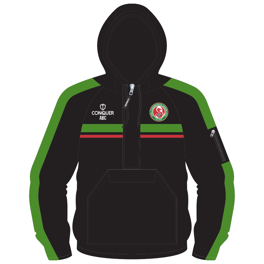 Caerbryn & Saron AFC 1/4 Zip Hooded Windbreaker Kids