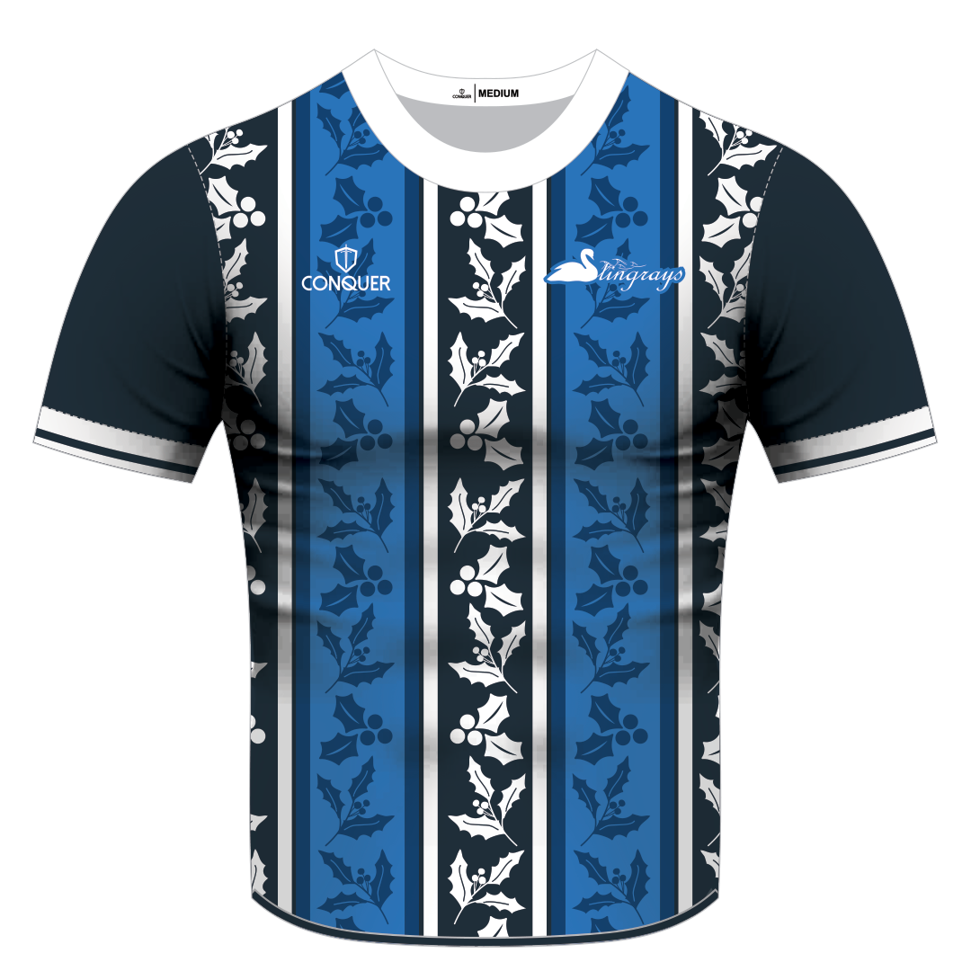 Swansea Stingrays Sublimated Christmas T-Shirt KIDS - Holly
