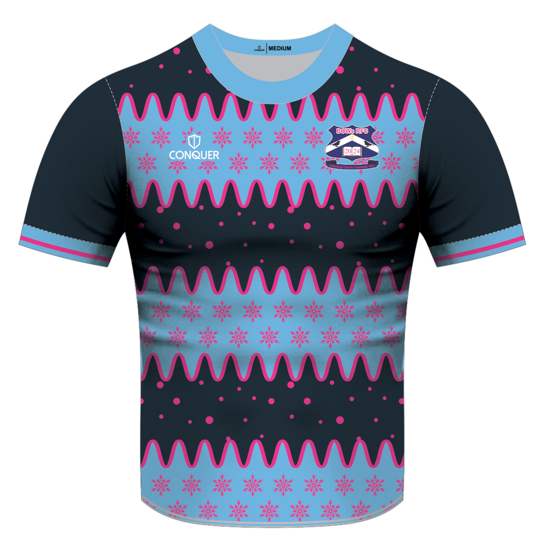 Trebanos BOWS RFC Sublimated Christmas T-Shirt - Snowflake