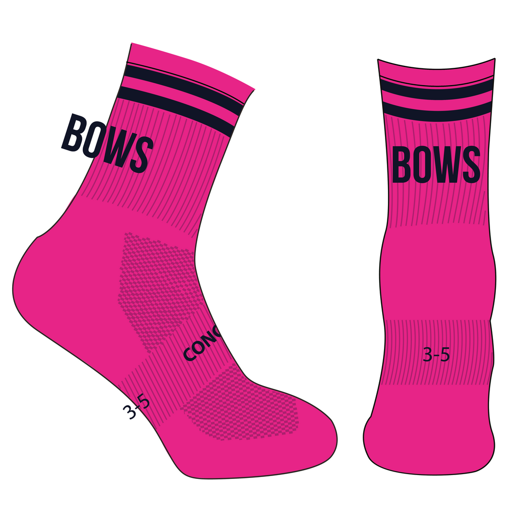 Trebanos Bows RFC Crew Socks (Pink)
