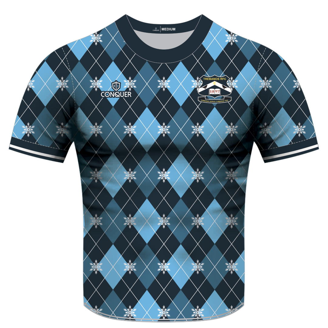 Trebanos RFC Sublimated Christmas T-Shirt - Diamonds