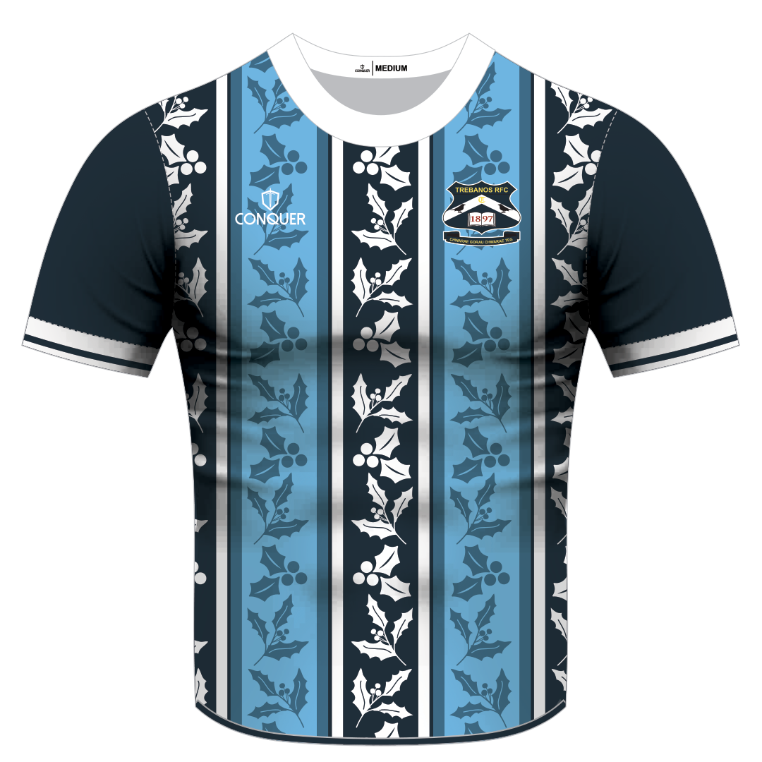 Trebanos RFC Sublimated Christmas T-Shirt - Holly