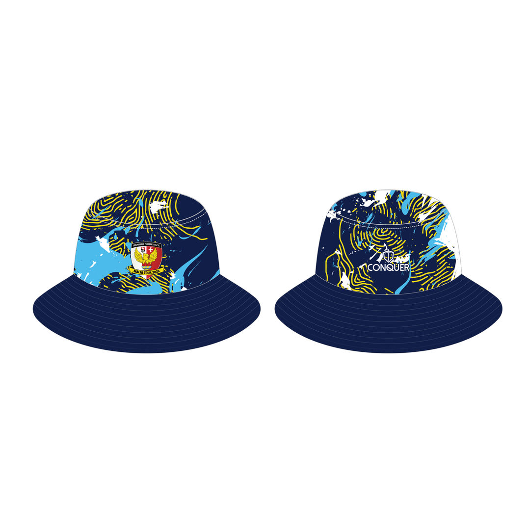 Treharris RFC (Tour) Reversible Bucket Hat ADULT - Blue & Yellow