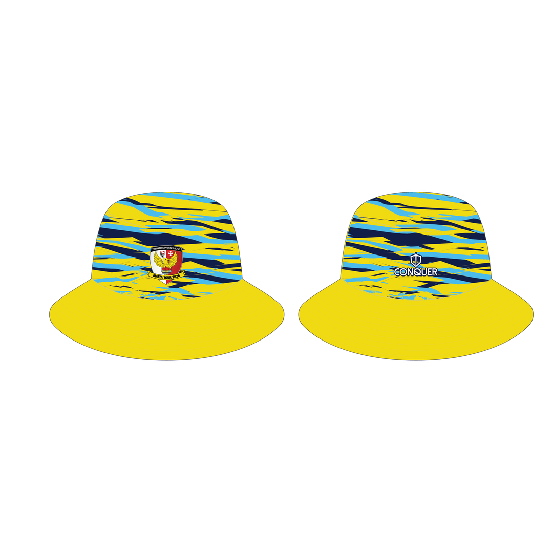 Treharris RFC (Tour) Reversible Bucket Hat ADULT - Blue & Yellow