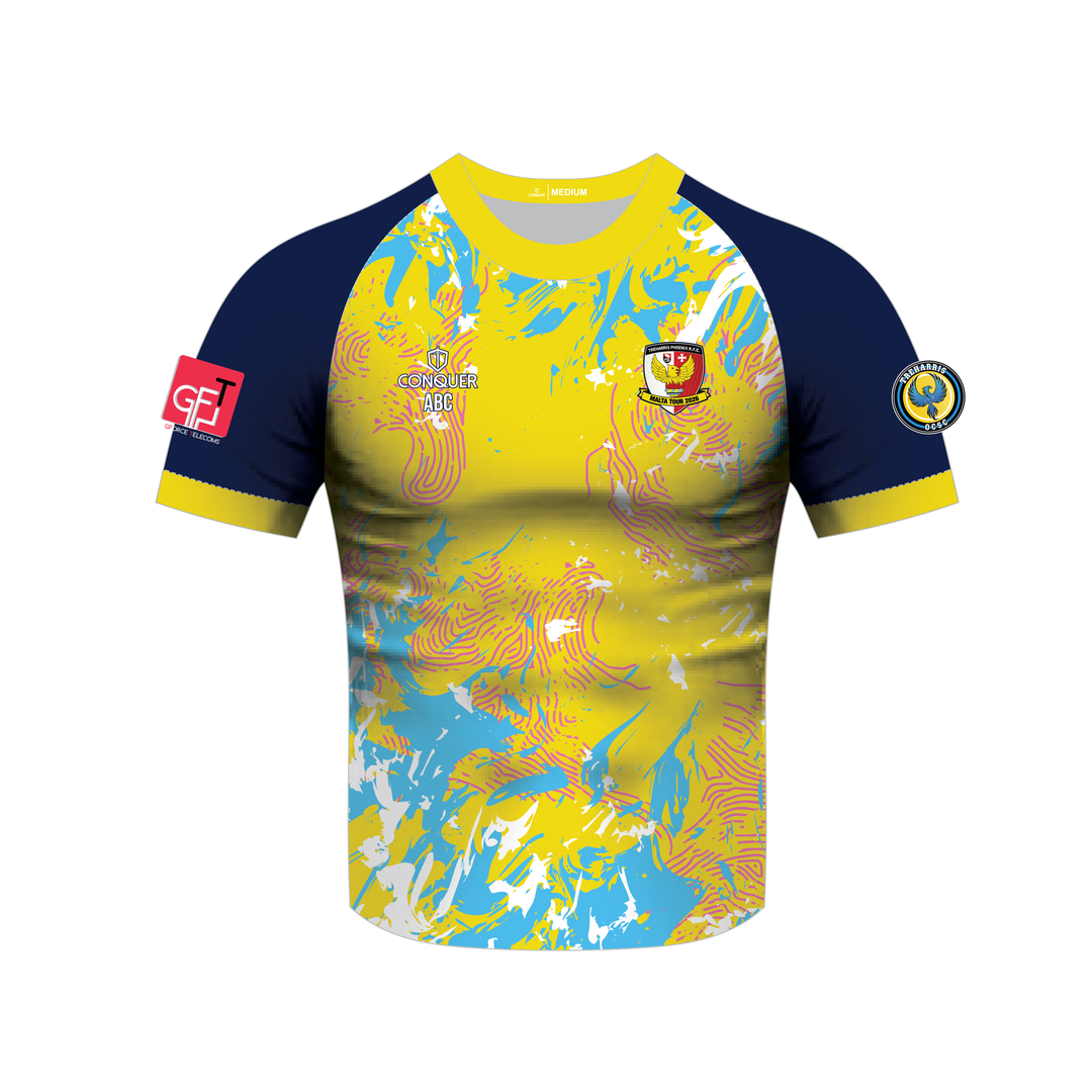 Treharris RFC Sublimated T-Shirt - TOUR, Yellow