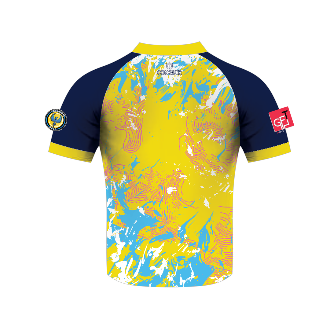 Treharris RFC Sublimated T-Shirt KIDS - TOUR, Yellow