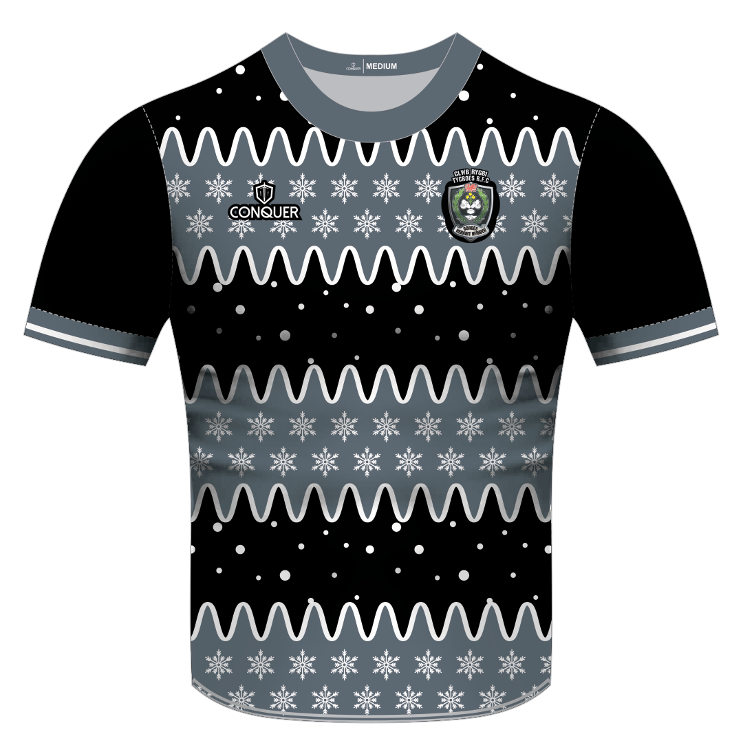 Tycroes RFC Sublimated Christmas T-Shirt - Snowflake